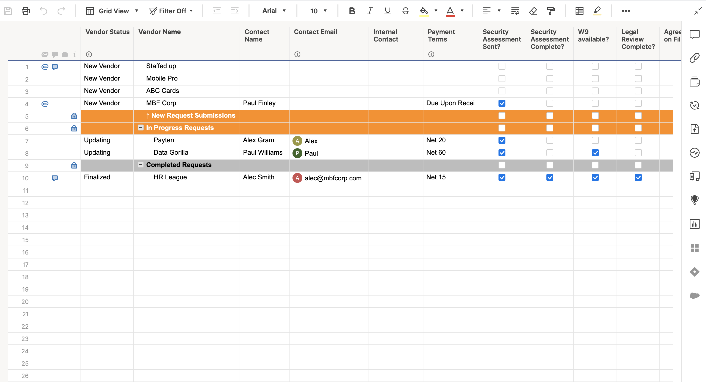 New Vendor Request With Form Template Smartsheet 7221